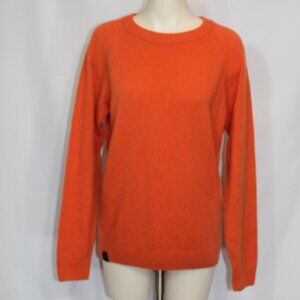 Makia  Helsinki merino wool sweater orange crew neck  woman unisex size Medium